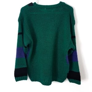 Vintage Sweaters - Vintage Green and Purple Knit Sweater Vintage Sweaters - Vintage Green and Purple Knit Sweater